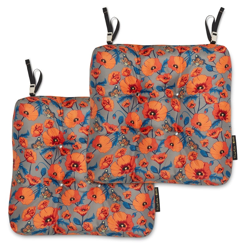 Frida Kahlo + Classic Accessories Patio Seat Cushions, 2-Pack, 19 Inch