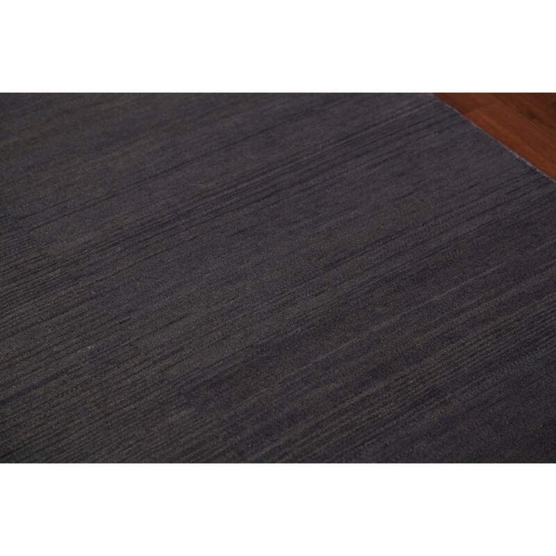 Grays & Charcoal Gabbeh Modern Area Rug Hand-Knotted Wool Carpet - 4'11" x 6'7"