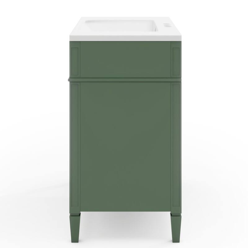 36''Bathroom Vanity With Top Sink, Modern Bathroom Storage Cabinet With 2 Drawers And A Tip-Out Drawer,Single Sink