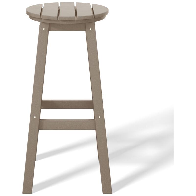 Laguna Hdpe All Weather Outdoor Patio 29" Round Bar Stool (Set Of 3)
