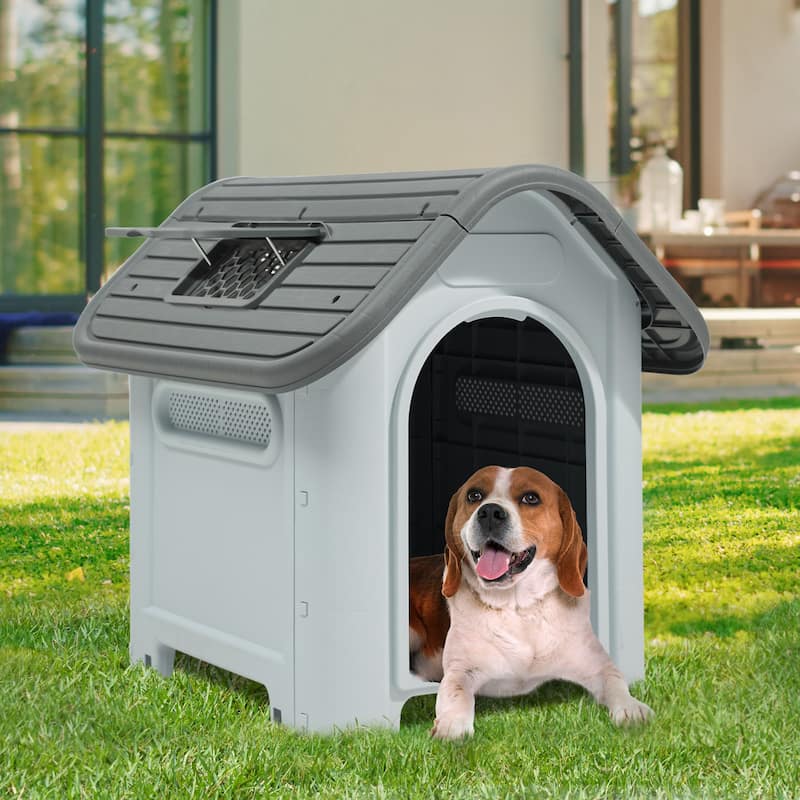 Moasis Slant-roof Dog House with Skylight