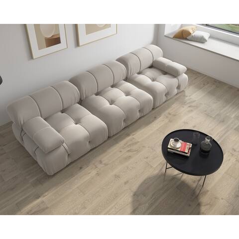 Modern Velvet Upholstery Modular Sectional Sofa,Beige