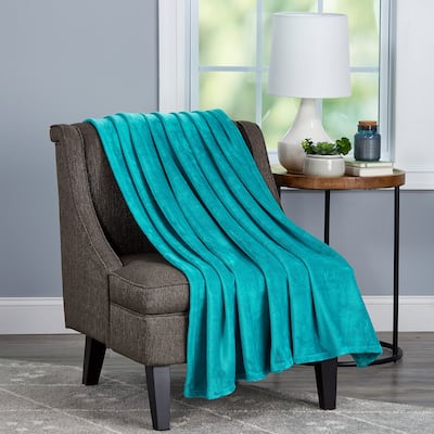 Velvet Throw - Oversized Solid Microfiber Polyester Blanket for Year-Round Warmth by Windsor Home