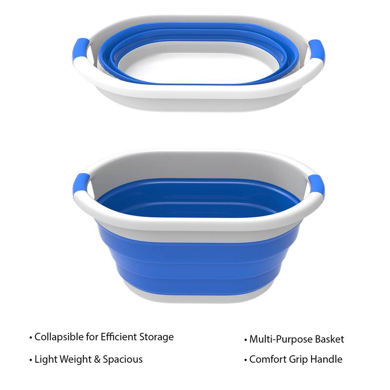 Collapsible Basket - Space-Saving Multipurpose Pop-up Handbasket by Lavish Home - 24.25 x 17.5 x 11