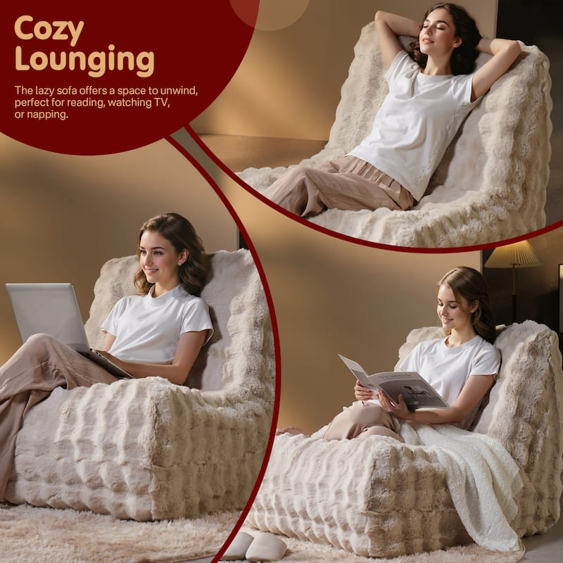 OVIOS Cloud-Like Plush Bean Bag Chair (Reinforced Pile Edition)