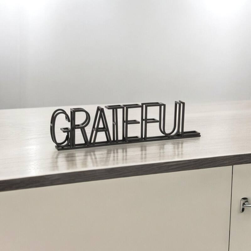 Double Row Grateful Sign - 16.5" - Black