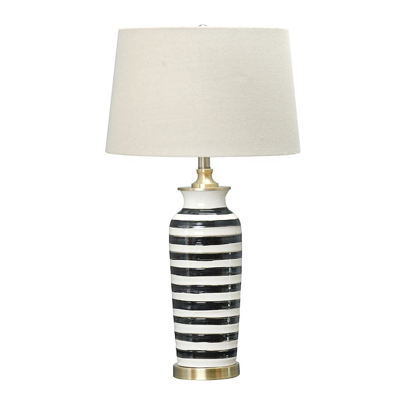 Ceramic Table Lamp with Brushed Accents