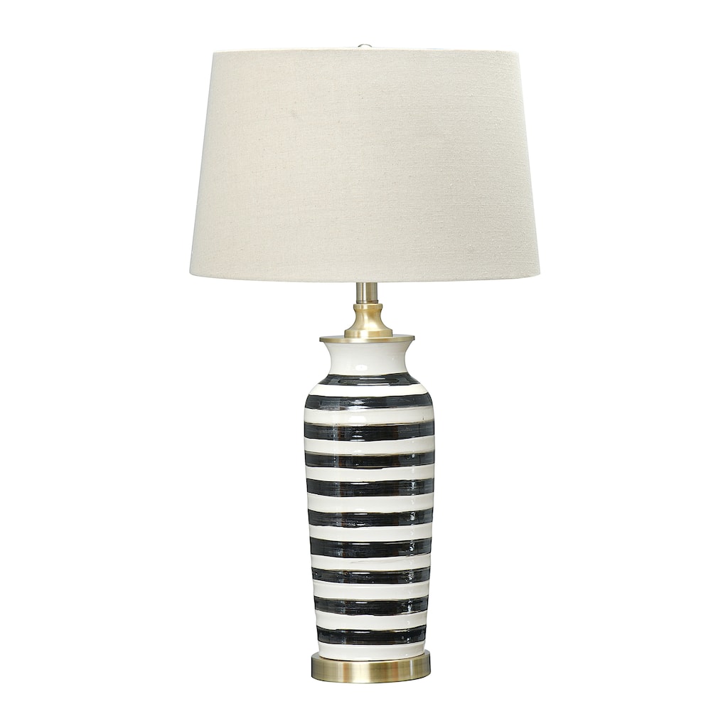 Ceramic Table Lamp with Brushed Accents