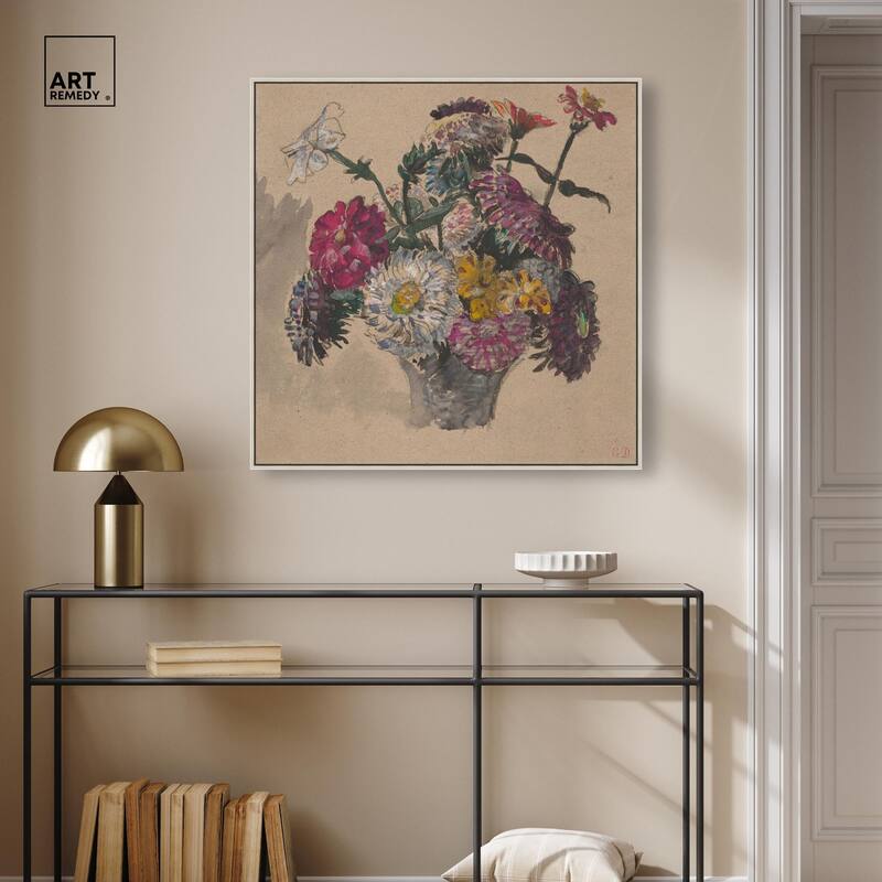 Basket of Flowers Canvas by Art Remedy