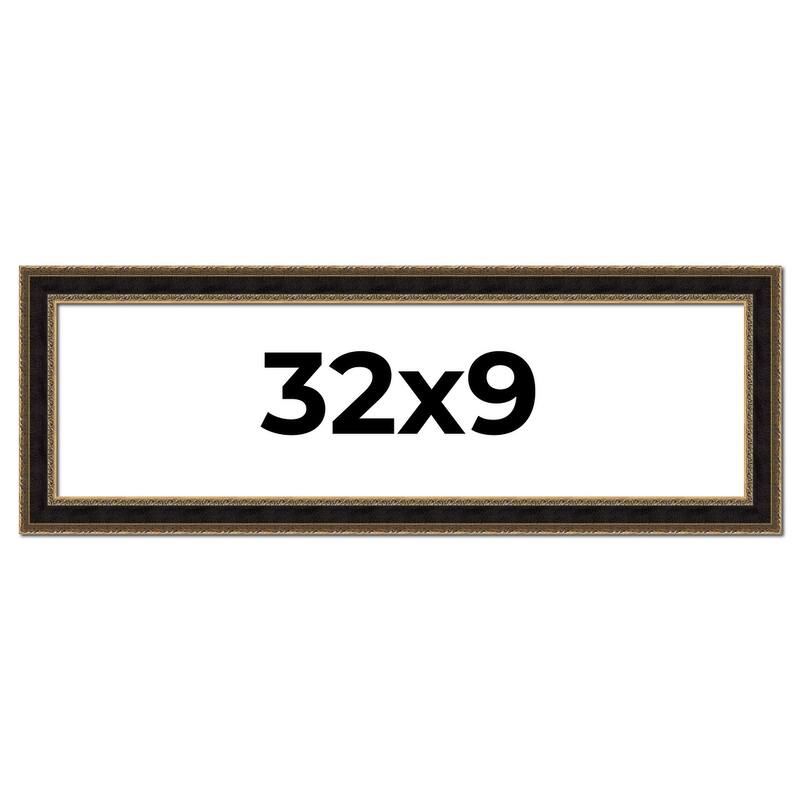 32x9 Frame Gold Antique Vintage Sold Wood Picture Frame | 1.75 Inch