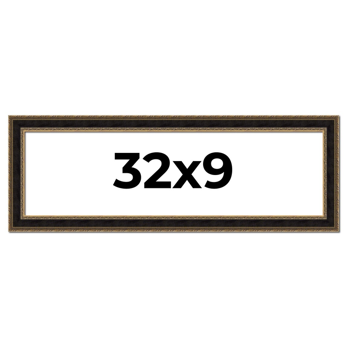 32x9 Frame Gold Antique Vintage Sold Wood Picture Frame | 1.75 Inch