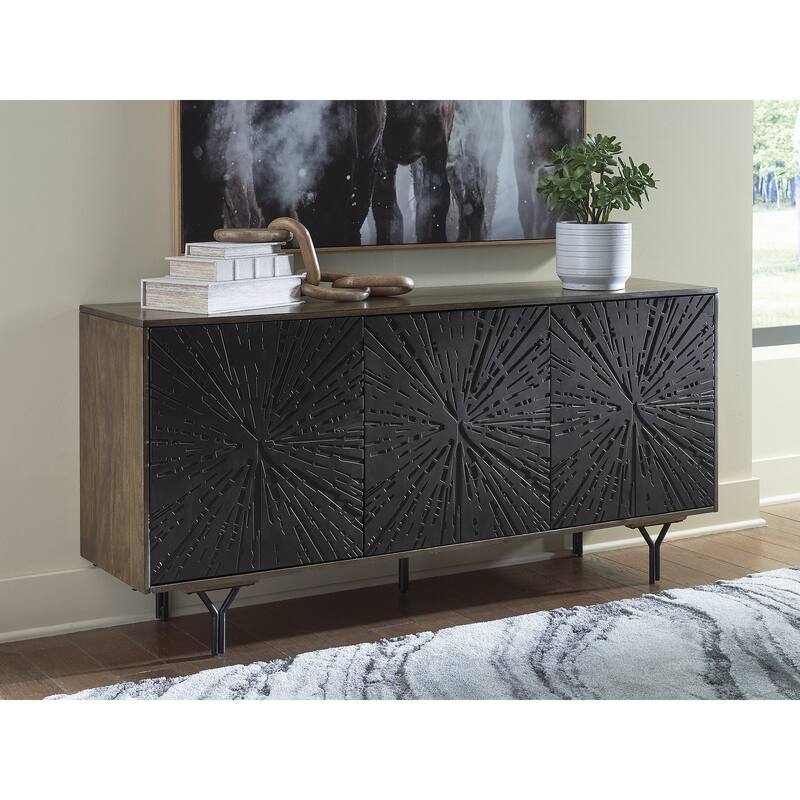 Signature Design by Ashley Lavinmont Brown Accent Cabinet - 64.13" W x 16.13" D x 30.13" H