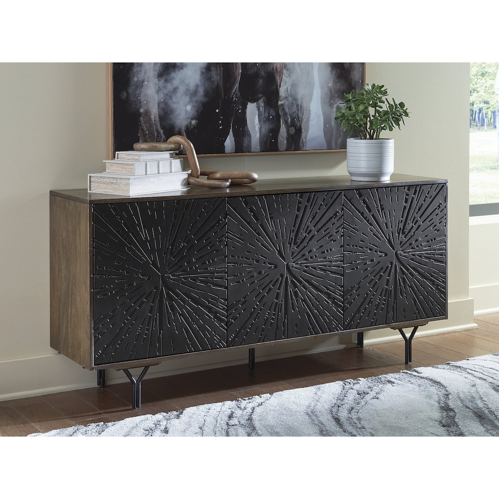 Signature Design by Ashley Lavinmont Brown Accent Cabinet - 64.13" W x 16.13" D x 30.13" H