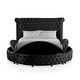 preview thumbnail 20 of 18, Furniture of America Shendae Glam Tufted Velvet Storage Footboard Round Platform Bed
