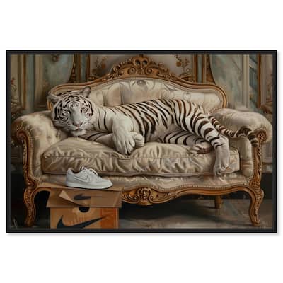 Lounging Sneaker Tiger Canvas by Art Remedy