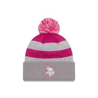 Shop New Era 2016 Minnesota Vikings Breast Cancer Awareness Women S Cuffed Knit Hat Free Shipping On Orders Over 45 Overstock 18680737