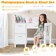 preview thumbnail 30 of 28, Costway Kids Wooden Study Desk & Chair Writing Table w/Drawer Storage