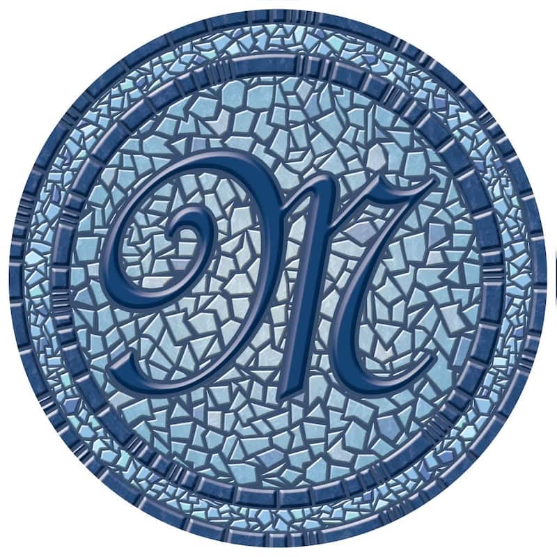 Custom Monogram Decorative Poolmat #2 - Mosaic Pool Art - 29" in Diameter - Letter "M"