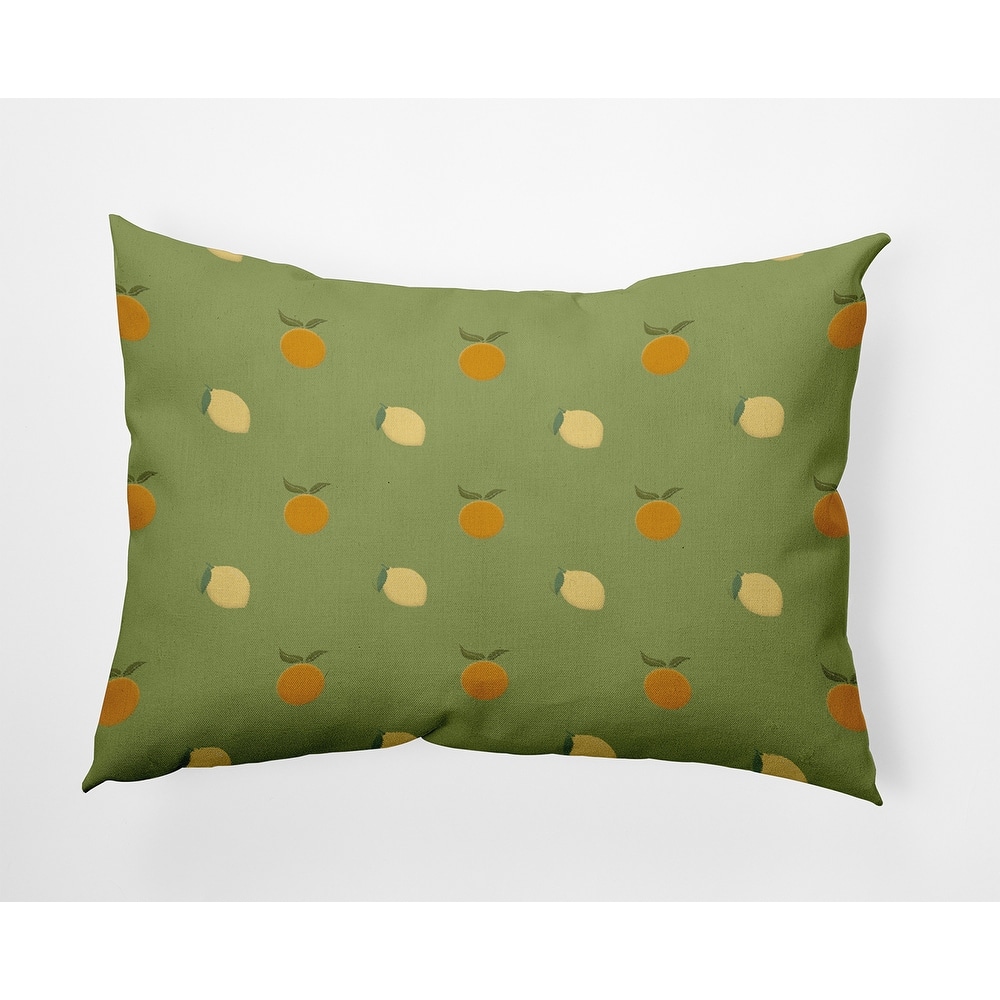 Oranges and Lemons Pattern Indoor/Outdoor Throw Pillow