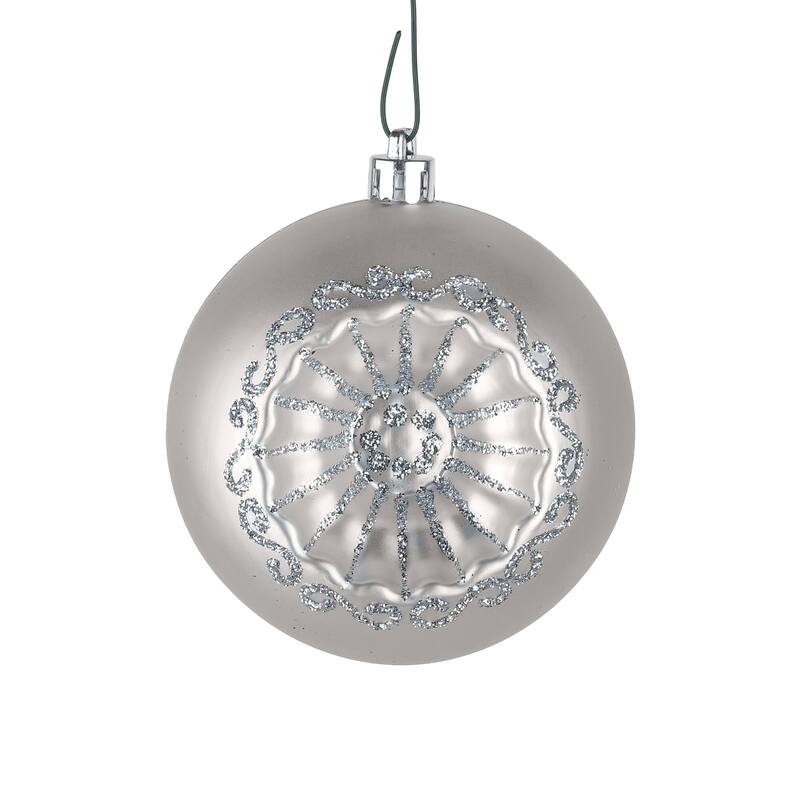 National Tree Company 6-Piece Shatterproof Glittering Silver Ornaments - 3 in