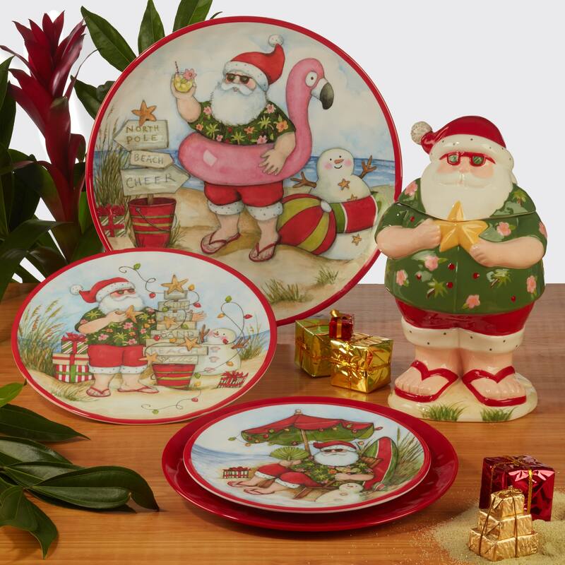 Certified International Santa's Wish Melamine 11" Dinner Plates, Set of 6 - 11-inch
