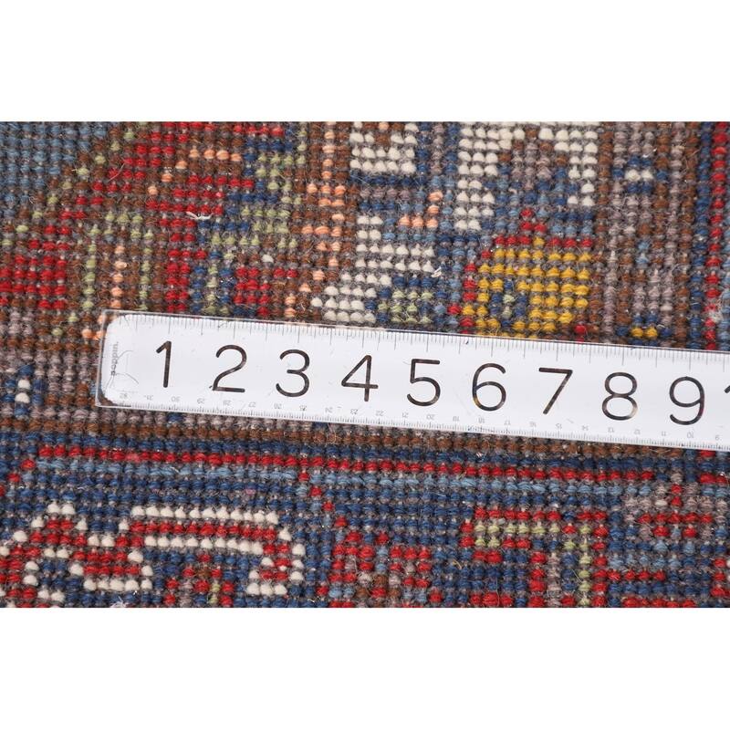 Blue Geometric Heriz Serapi Oriental Foyer Rug Handmade Wool Carpet - 3'0"x 5'0"