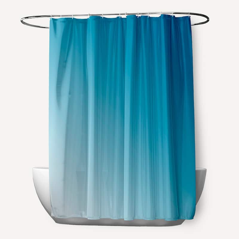 71 x 74-inch Peacock Ombre Shower Curtain - Blue