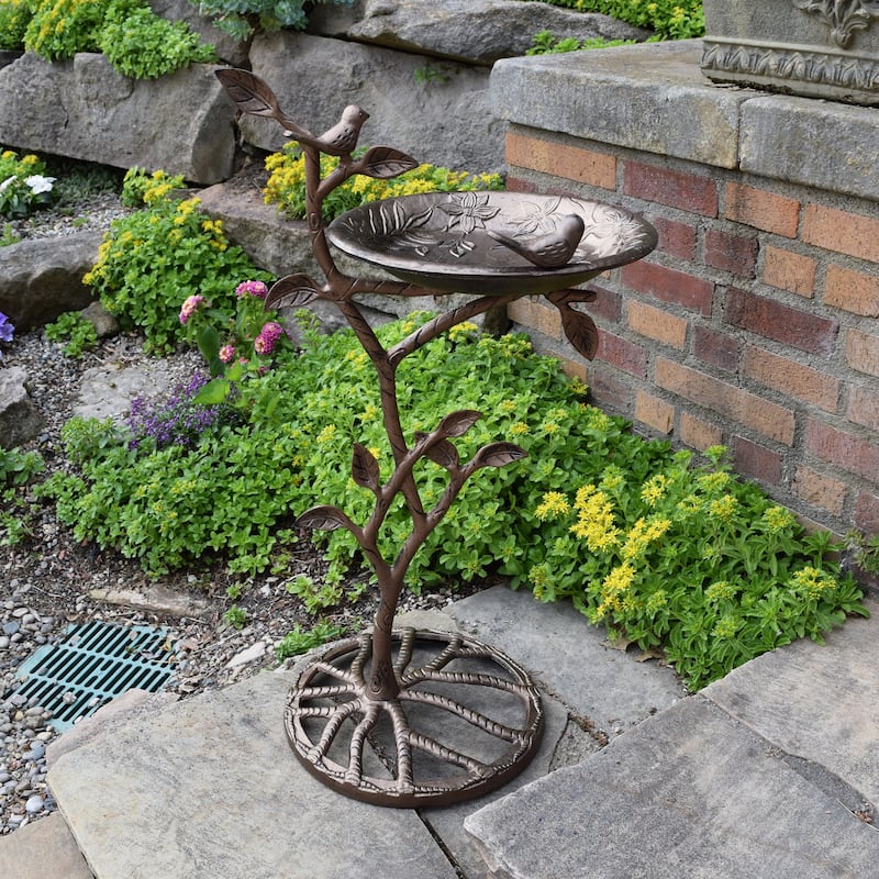 Premium Meadow Bird Bath - Brown/Black