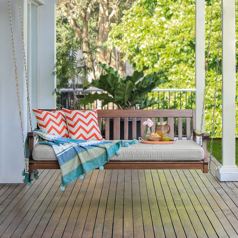 Cambridge Casual Como Mahogany Outdoor Swing Daybed with Cushion