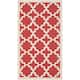 SAFAVIEH Courtyard Dorthey Indoor/ Outdoor Patio Backyard Rug - 2' x 3'7" - Red/Bone