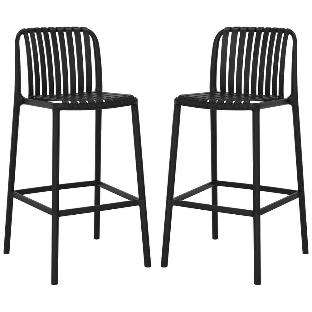 Frond and Form 29.5 Inch Outdoor Bar Stool (Set of 2)