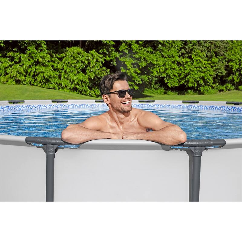 Bestway Steel Pro MAX 18'x48" Round Above Ground Swimming Pool with Pump & Cover - 18' x 48"