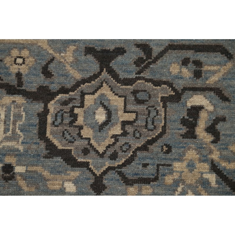 Silver Washed Ziegler Turkish Living Room Area Rug Wool Carpet - 6'7" x 9'10"