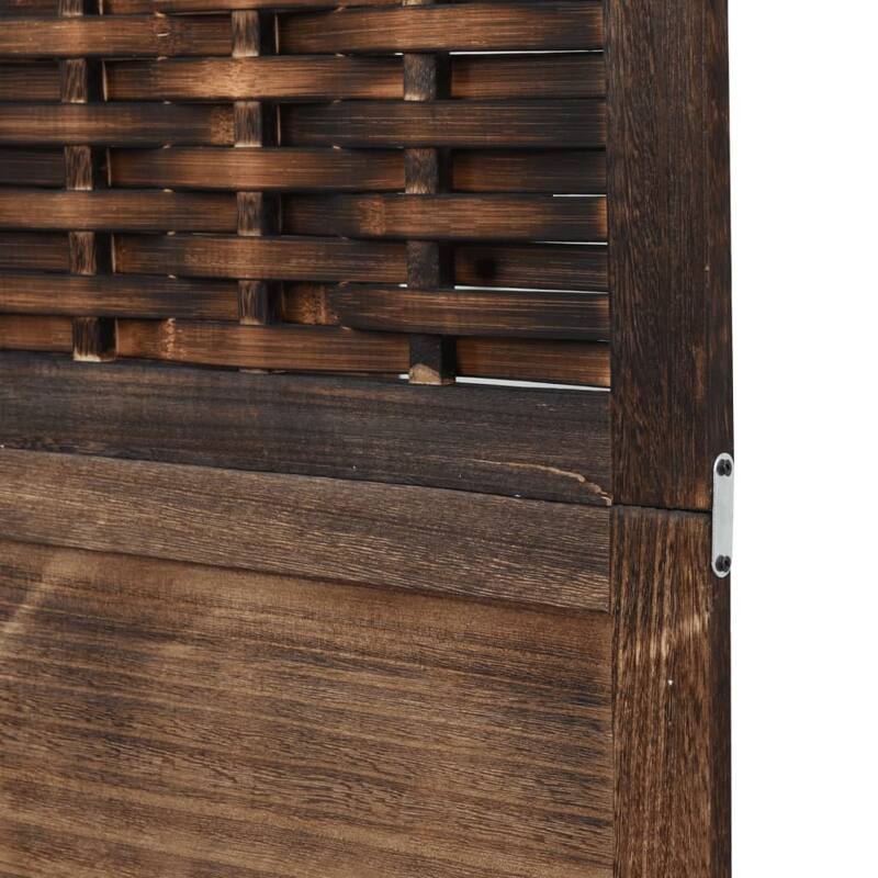 vidaXL Room Divider Privacy Screen Living Room Dark Brown Solid Wood Paulownia