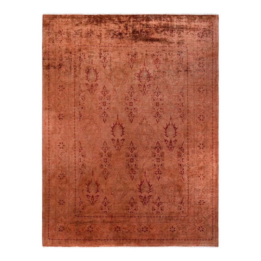 Overdyed, One-of-a-Kind Hand-Knotted Area Rug - Brown - 9' 3" x 11' 10"