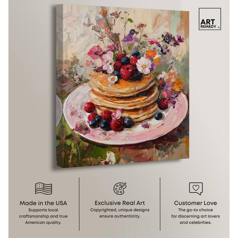 Raspberry Pancakes II Canvas by Art Remedy, Gallery Wrapped