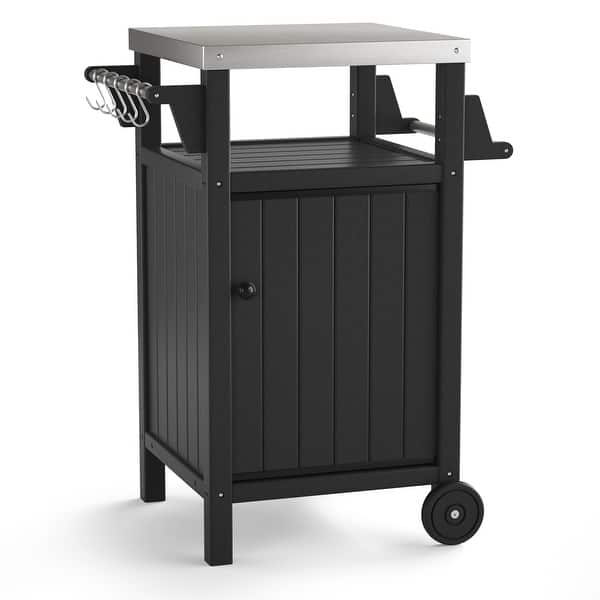 Barbecue/Grill Side Table Trolley, Outdoor Prep Dining Table Serving