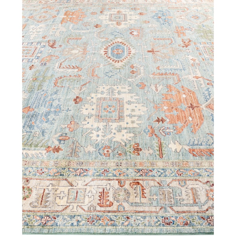 Serapi One-of-a-Kind Hand-Knotted Area Rug - Green - 9' 3" x 11' 10"