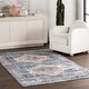 preview thumbnail 36 of 41, Nuloom Benoite Splashguard Medallion Machine Washable Area Rug 4' x 6' - Blue