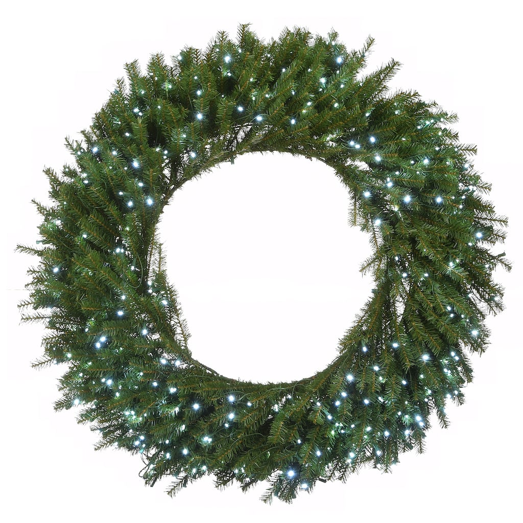 National Tree Company 4 ft. Memory-Shape Norwood Fir Wreath with White LED Lights - 4 ft