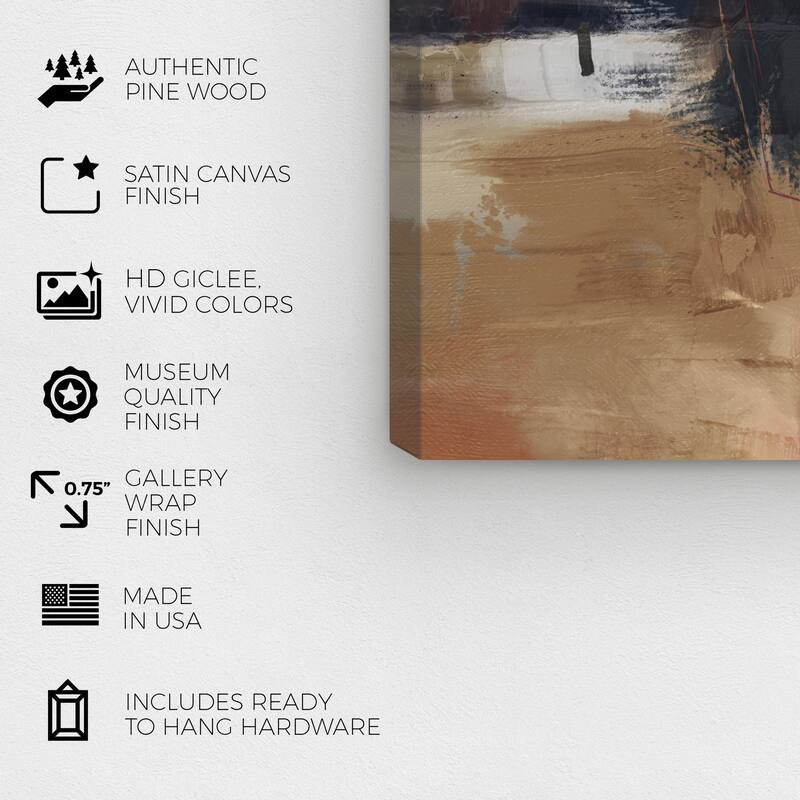 Wynwood Studio Canvas Abstract Riverside Reflection Abstract Brown and Light Brown Modern & Contemporary Wall Art Canvas Print