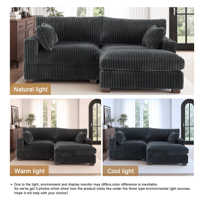 Oversized Plush Modular Sectional Sofa Couch with Ottoman