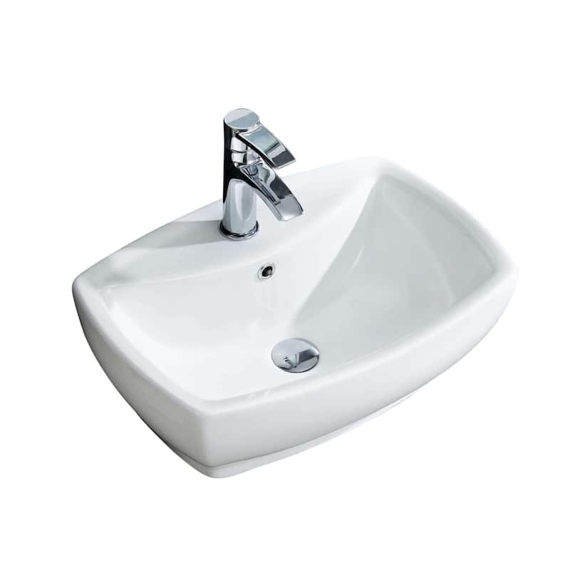 Fine Fixtures White Vitreous China Modern Vessel Sink