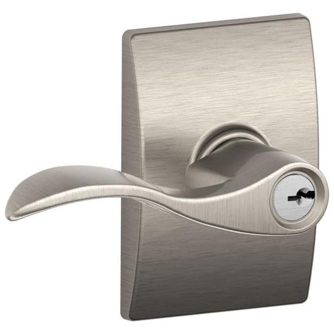 Schlage Accent Single Cylinder Keyed Entry Door Lever Set with - Satin Nickel
