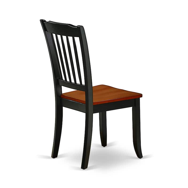 East West Furniture Kitchen Table Set Contains a Round Dining Table and Solid Wood Seat Chairs, Black & Cherry(Pieces Options)