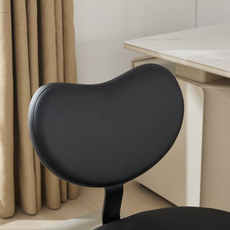 GDF Studio - Flexible PU Leather Cross-Legged Office Chair with Adjustable Swivel Footstool and Lumbar Support