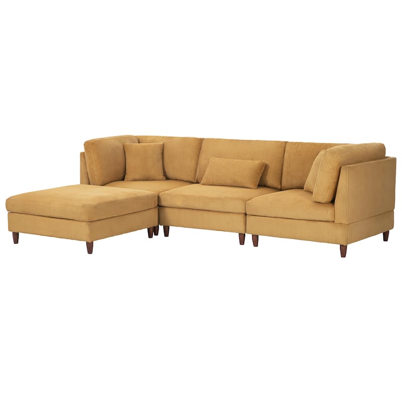 Modern Oversized Modular Corduroy Sectional Sofa Set
