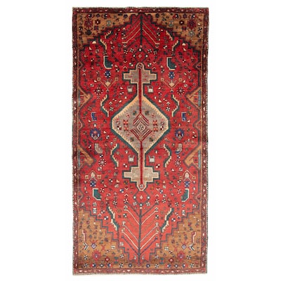 ECARPETGALLERY Hand-knotted Andelz Red Wool Rug - 3'9 x 8'0