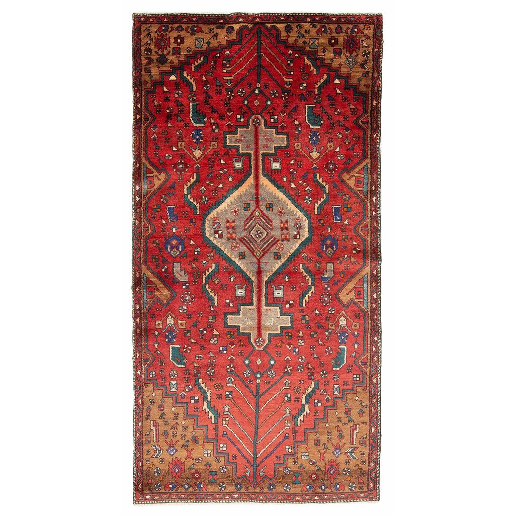 ECARPETGALLERY Hand-knotted Andelz Red Wool Rug - 3'9 x 8'0