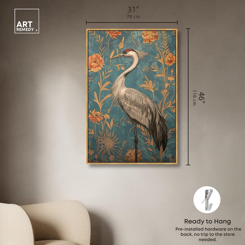 Graceful Grus Gaze Canvas by Art Remedy